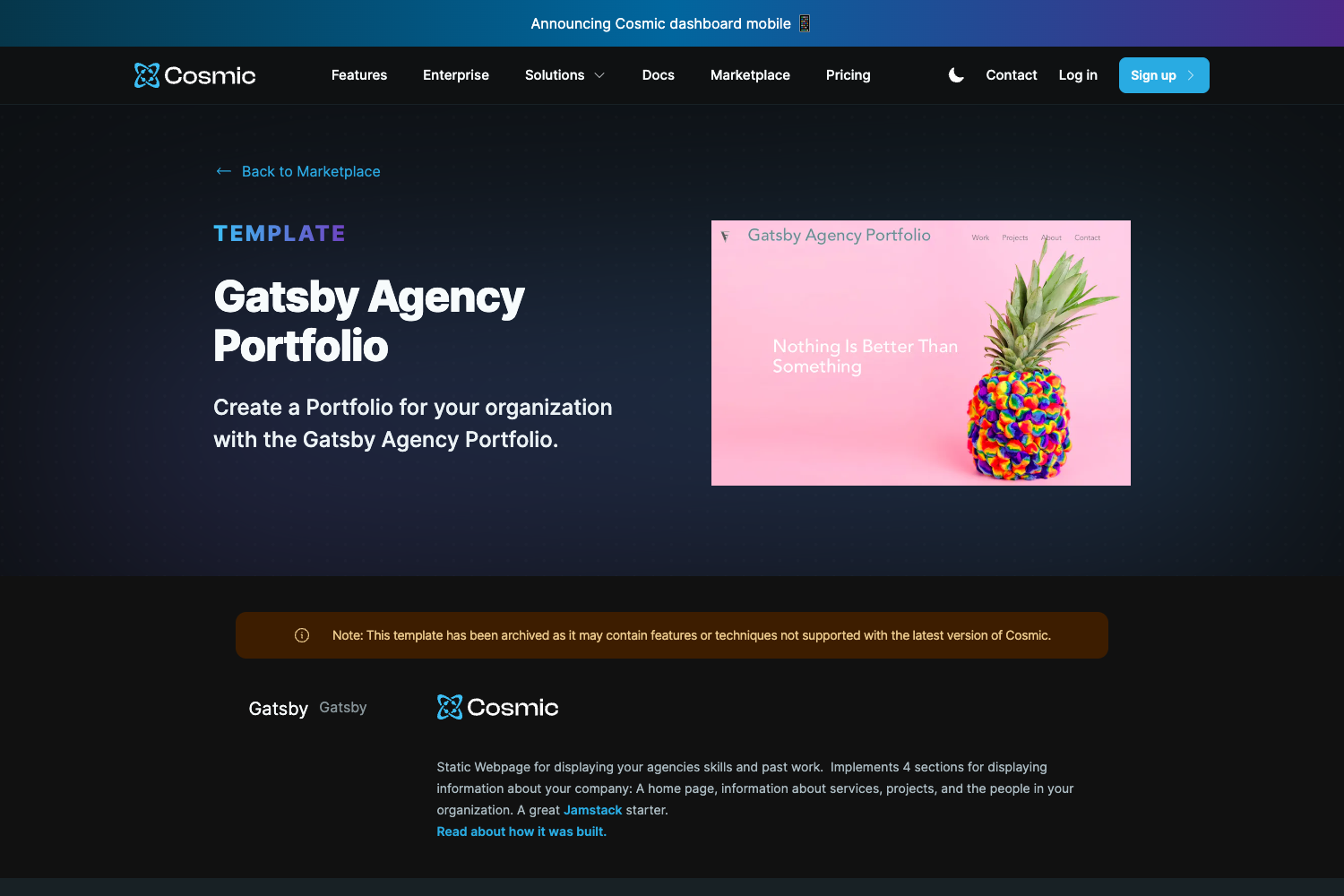 Screenshot of Gatsby Agency Portfolio