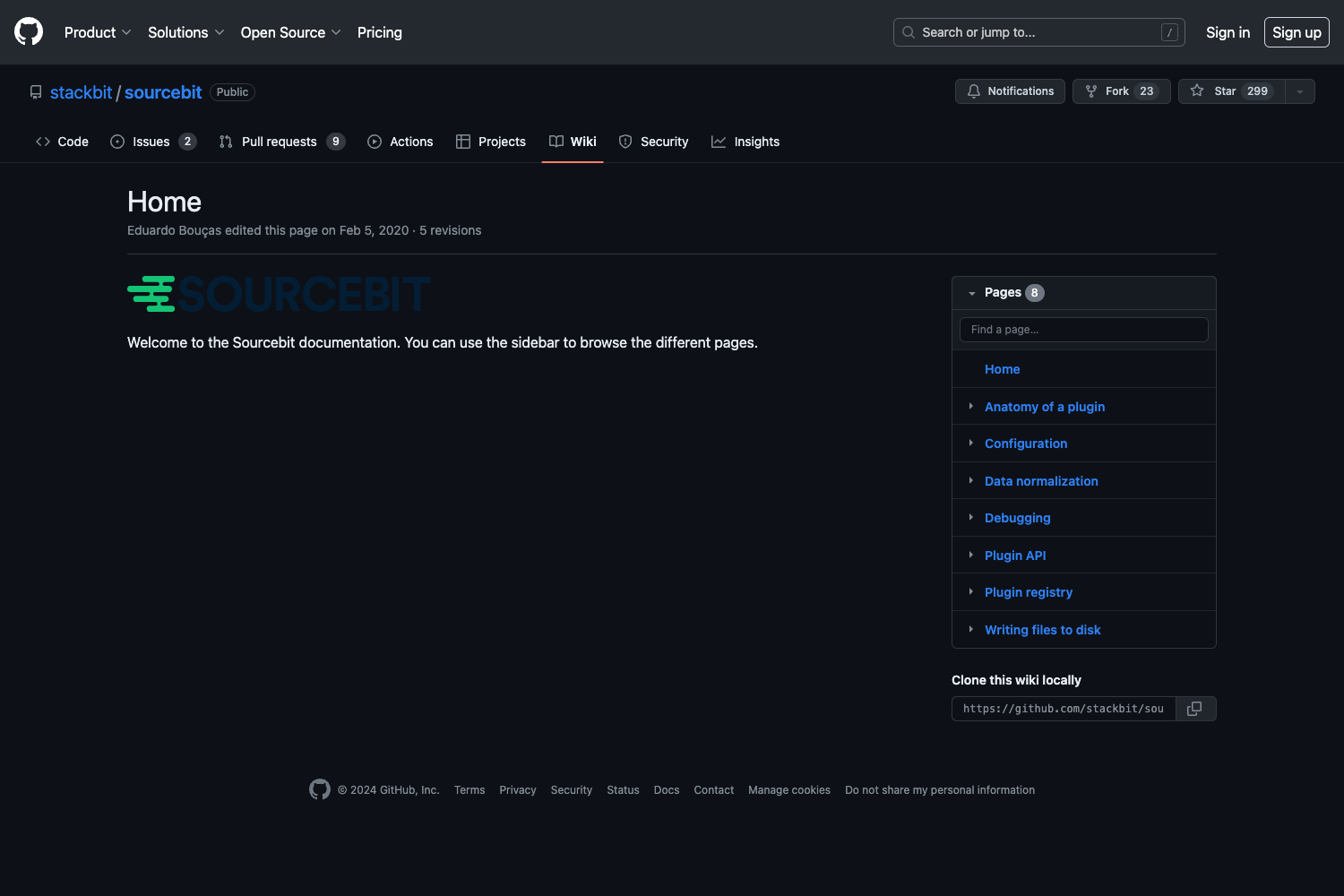 Screenshot of Sourcebit