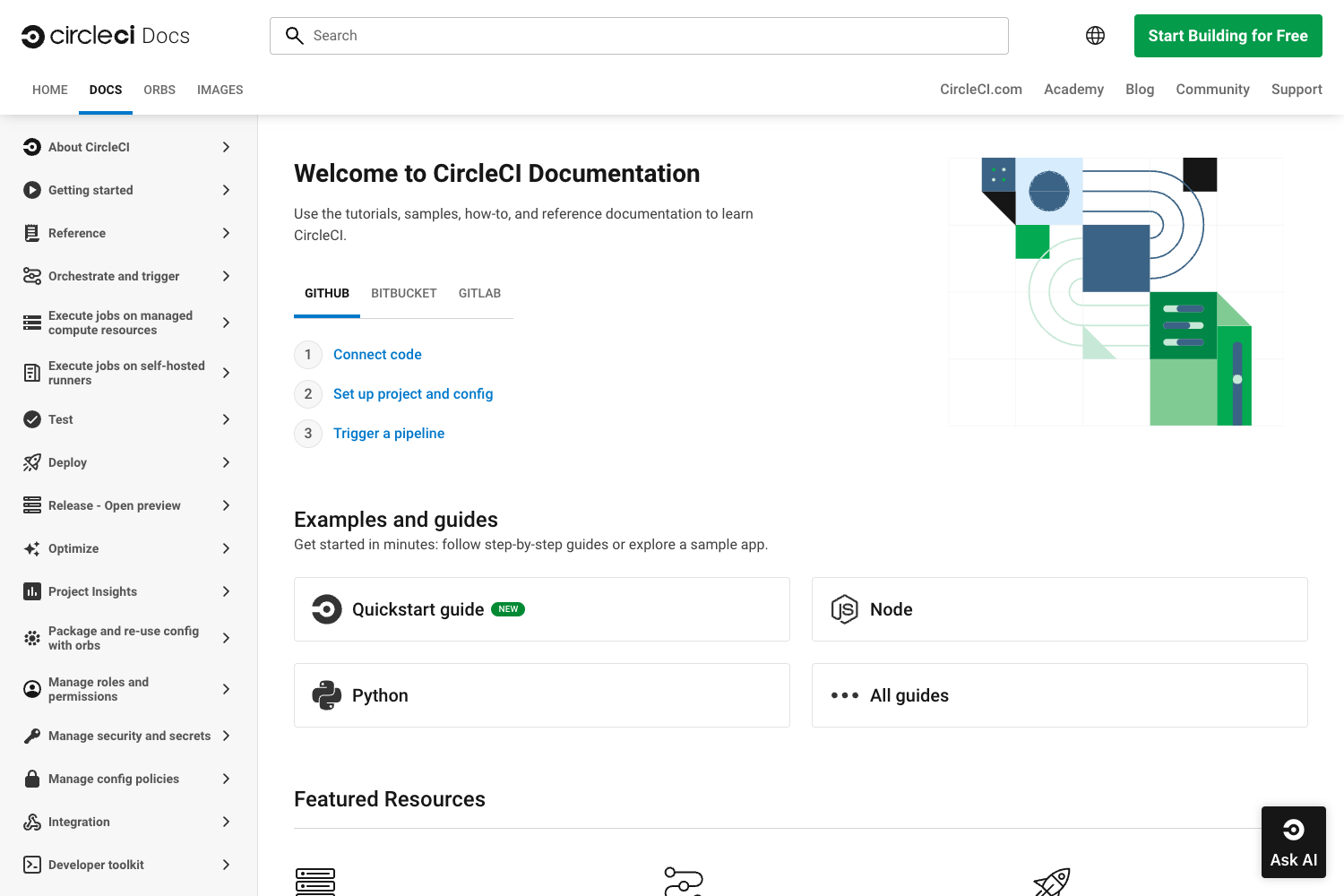 Screenshot of Circleci Docs