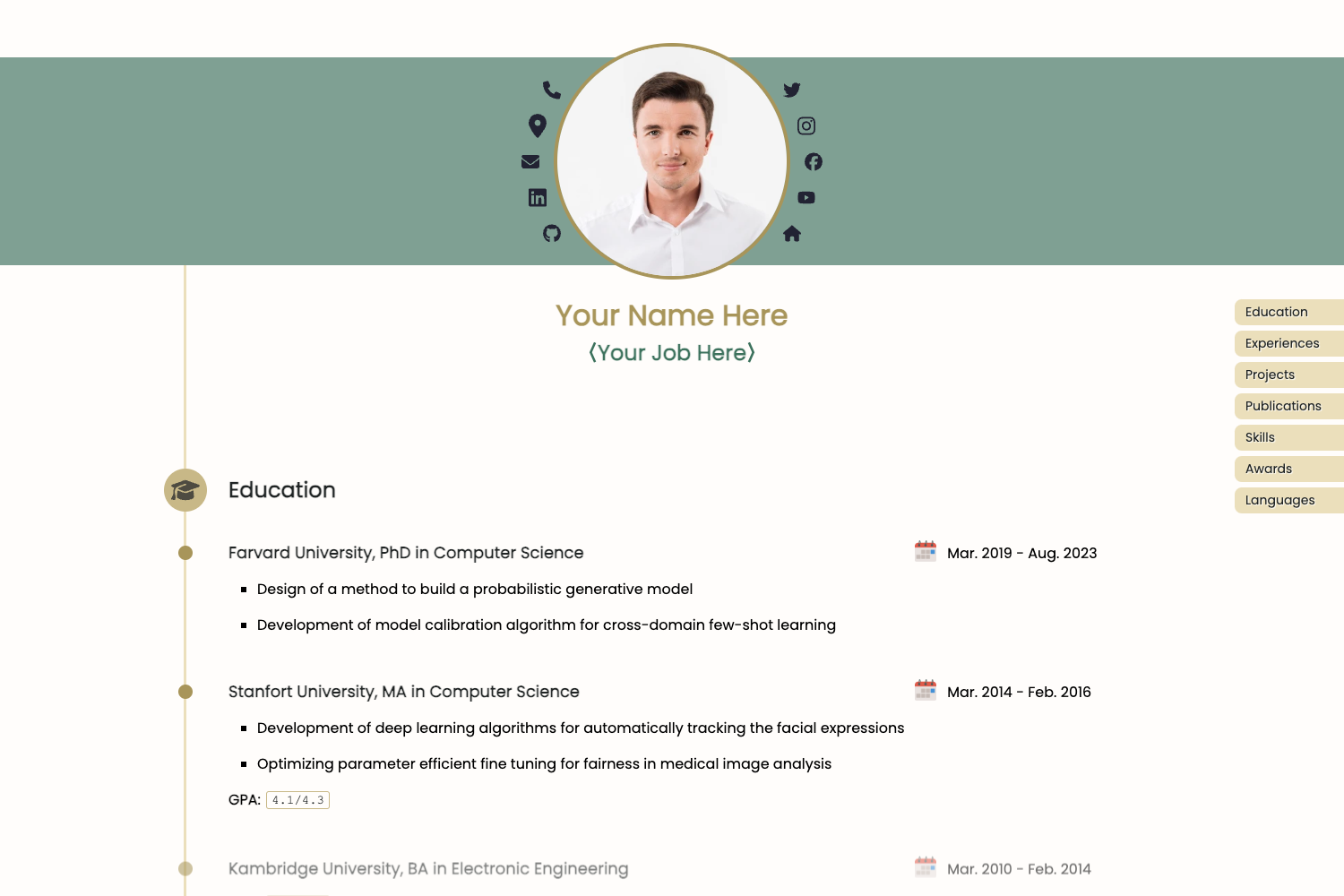 Screenshot of Jekyll-professional-Resume