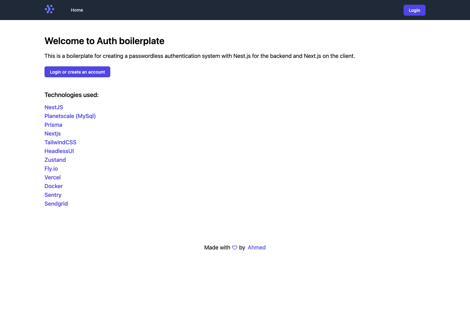 Screenshot of Auth Boilerplate Nextjs