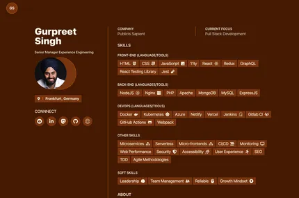 Screenshot of 11ty Resume Template