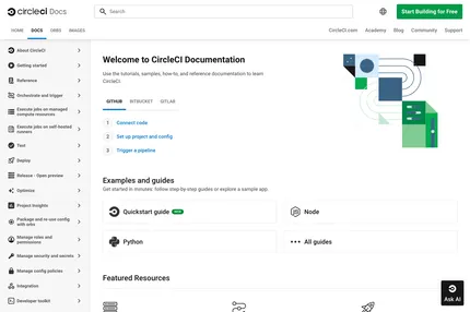 Screenshot of Circleci Docs