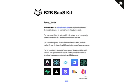 Screenshot of B2b Saaskit